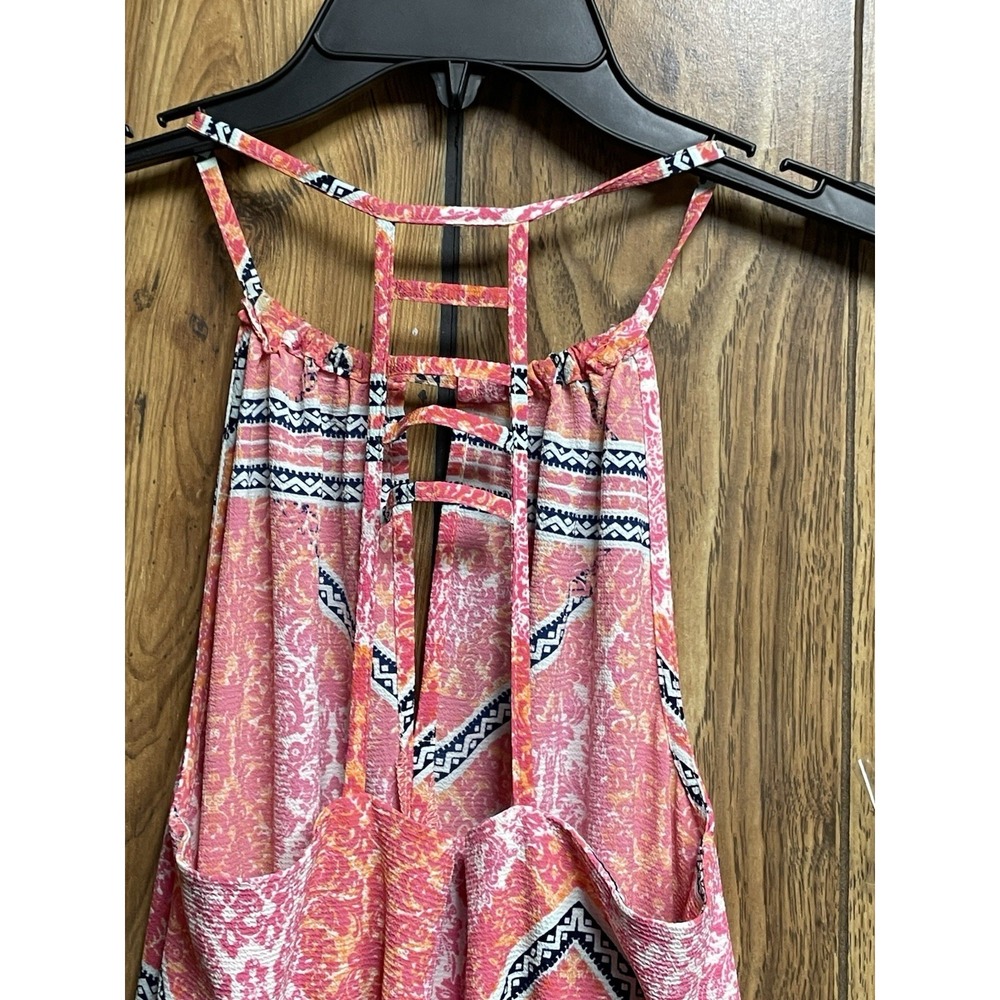 MinkPink Eastern Aztec Pink‎ Black Print Maxi Dress XS elastic waist - Picture 2 of 8